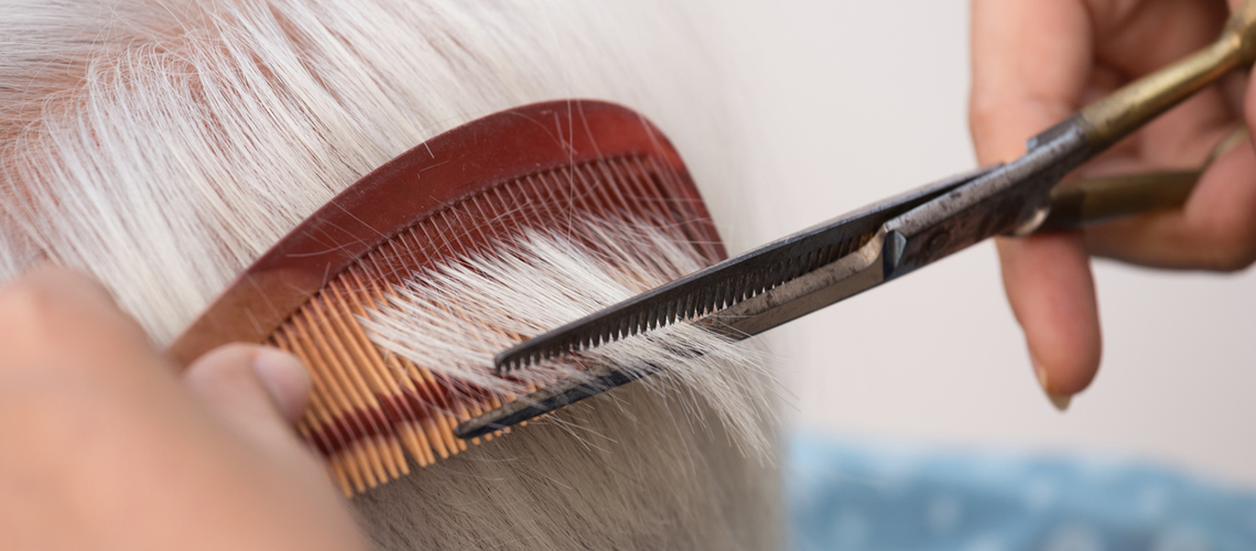 Elderly Man Scissors Cut